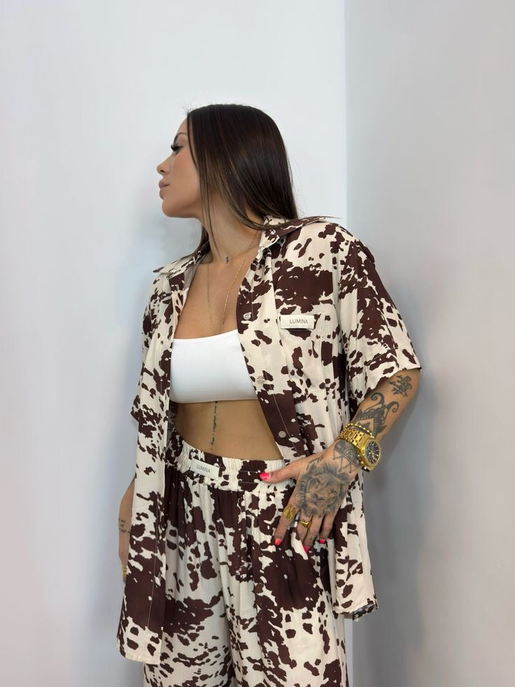CAMISA LUMINA COW BROWN
