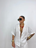 CAMISA PREMIUM PURO LINO POLKA BLANK