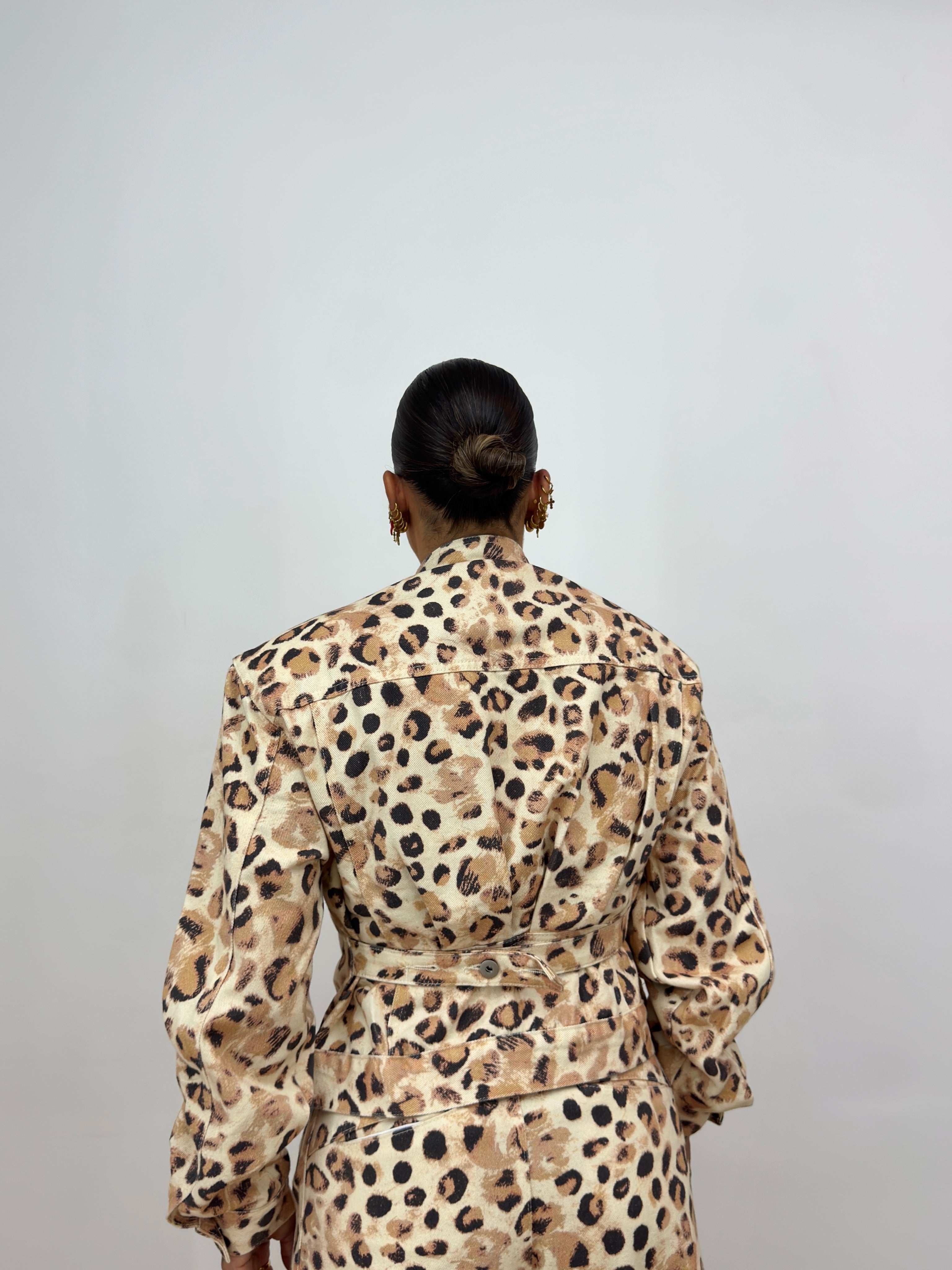 CHAQUETA PREMIUM DENIM LEOPARD