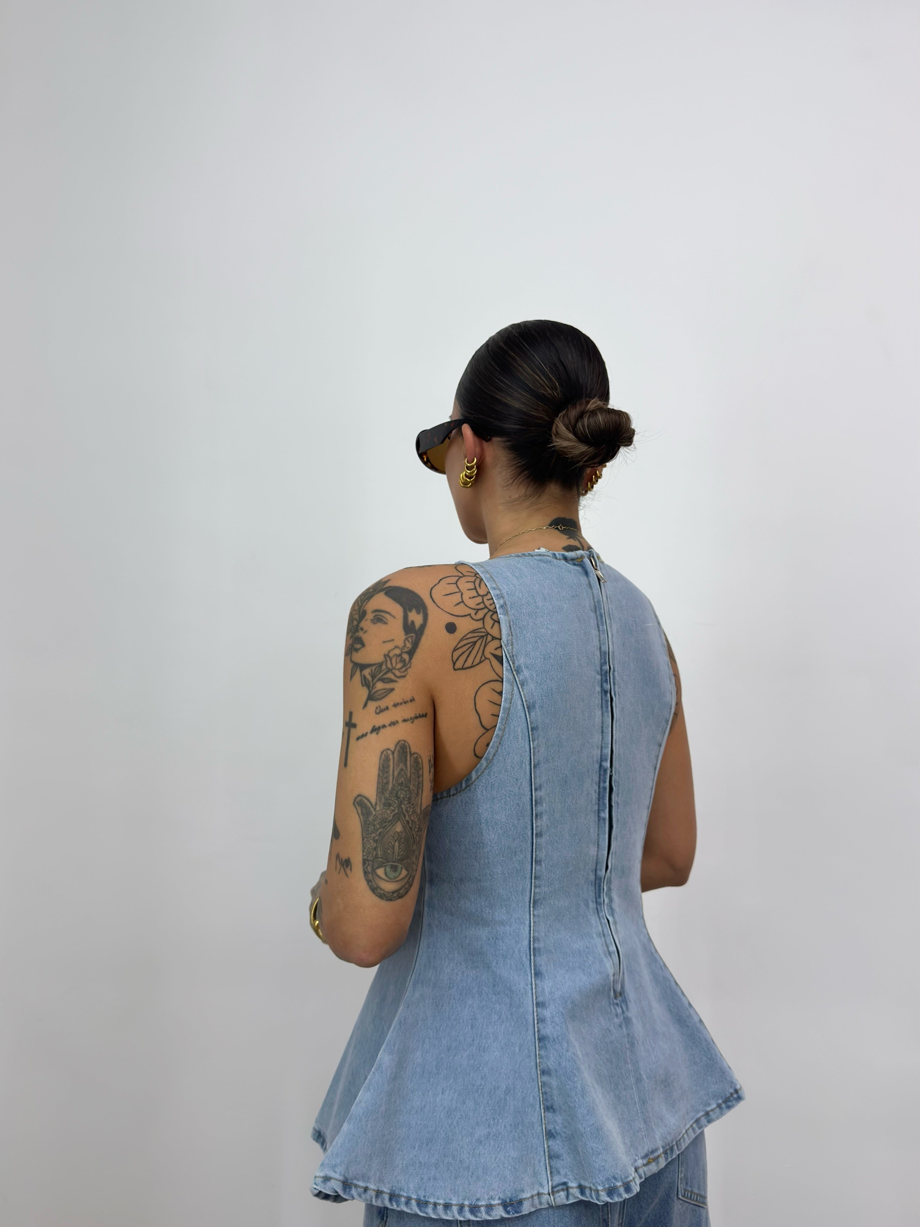 CONJUNTO PREMIUM DENIM PEPLUM