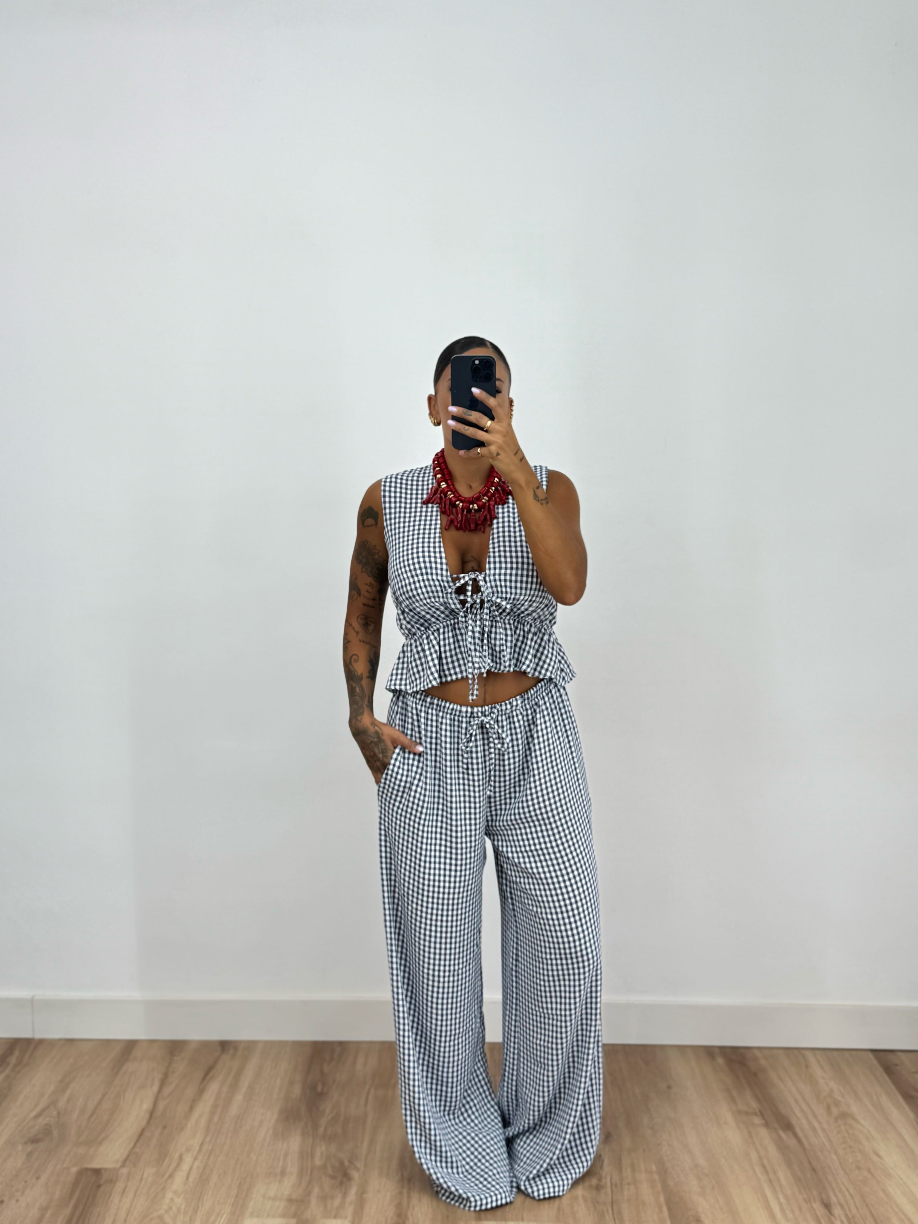 TOP VICHY BLUE NAVY