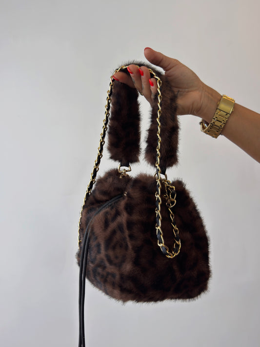 BOMBONERA FAUX FUR LEOPARD