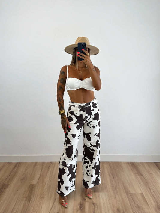 PANTALÓN WIDE LEG COW BROWN