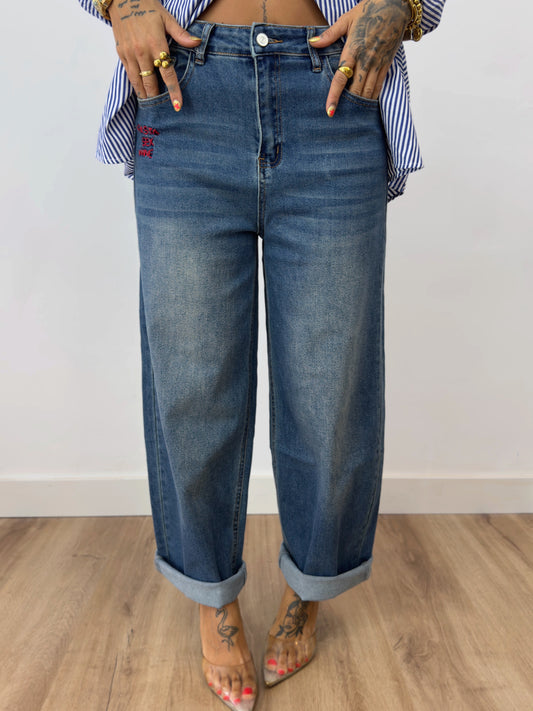 JEANS PREMIUM BAGGY WINE