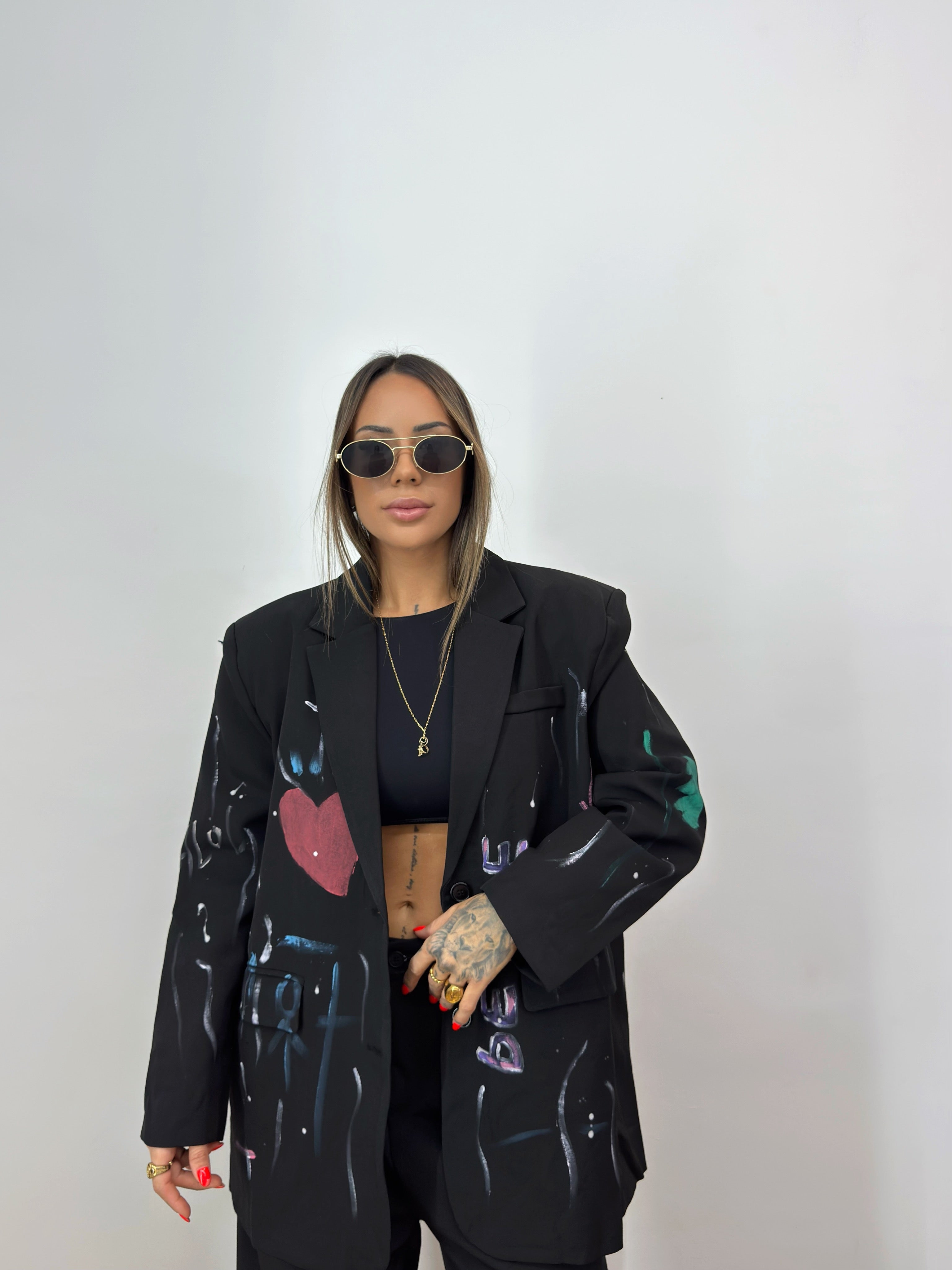 BLAZER OVER PREMIUM BLACK PEACE