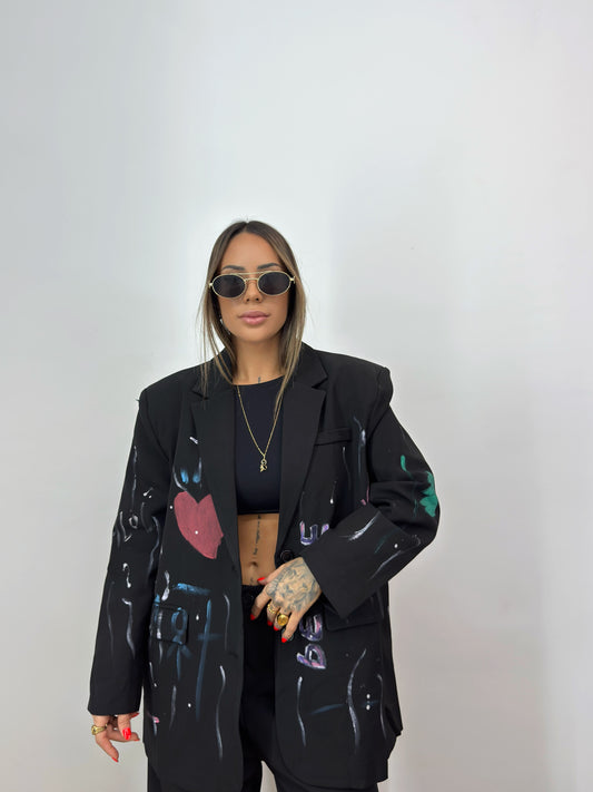 BLAZER OVER PREMIUM BLACK PEACE