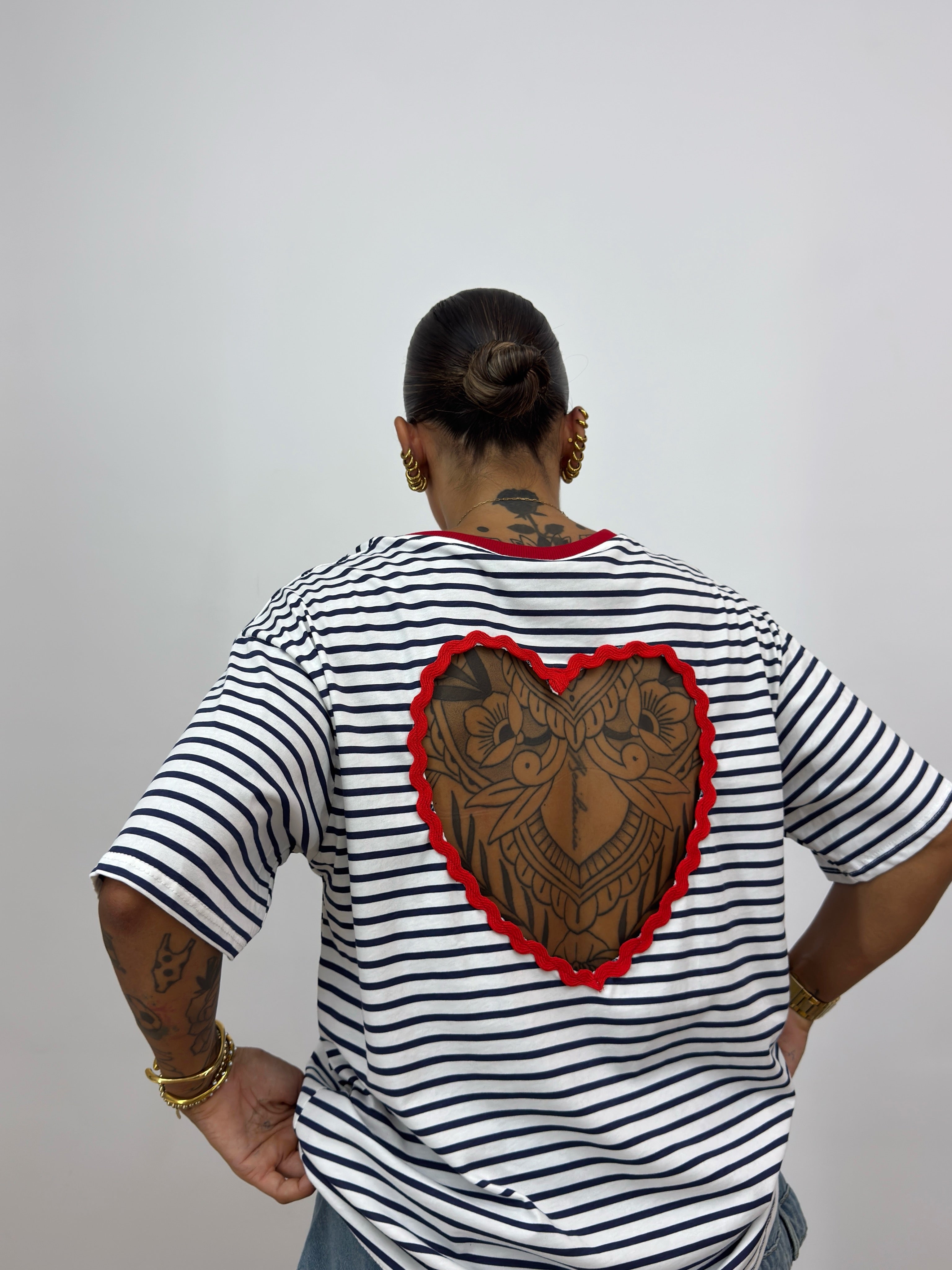 CAMISETA OVER BACK HEART