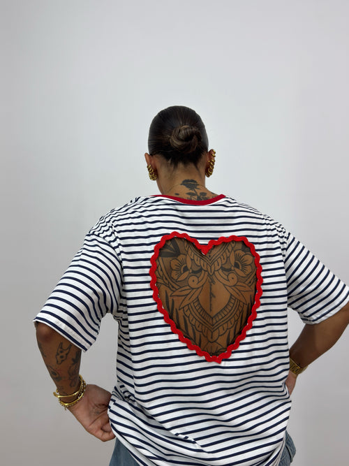 CAMISETA OVER BACK HEART