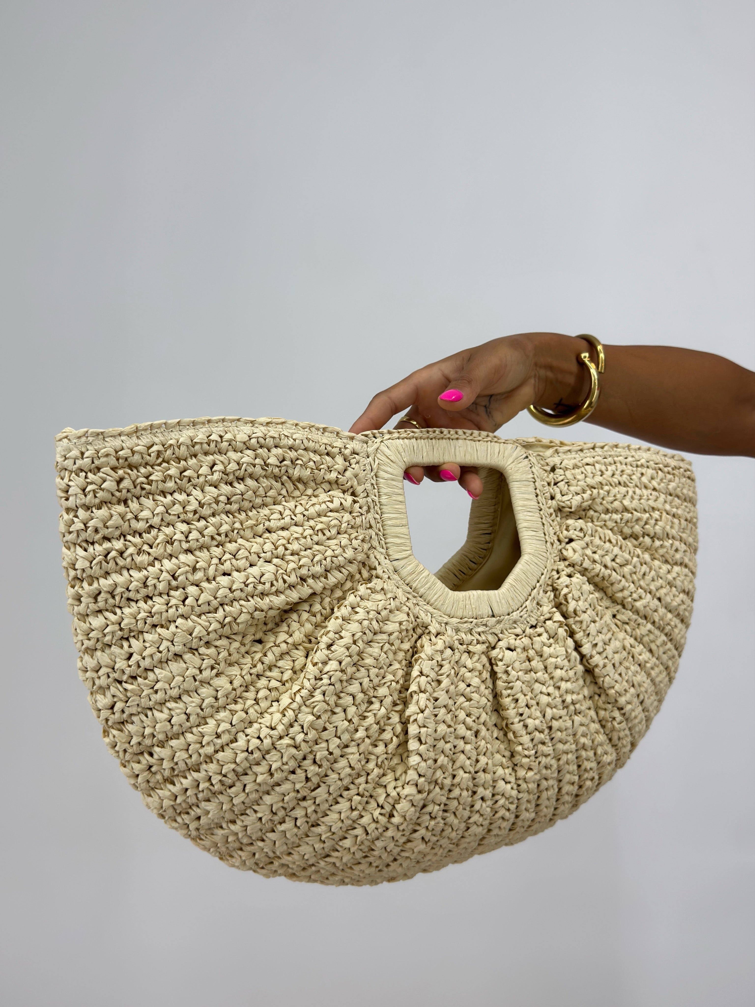 BOLSO DE MANO RAFIA