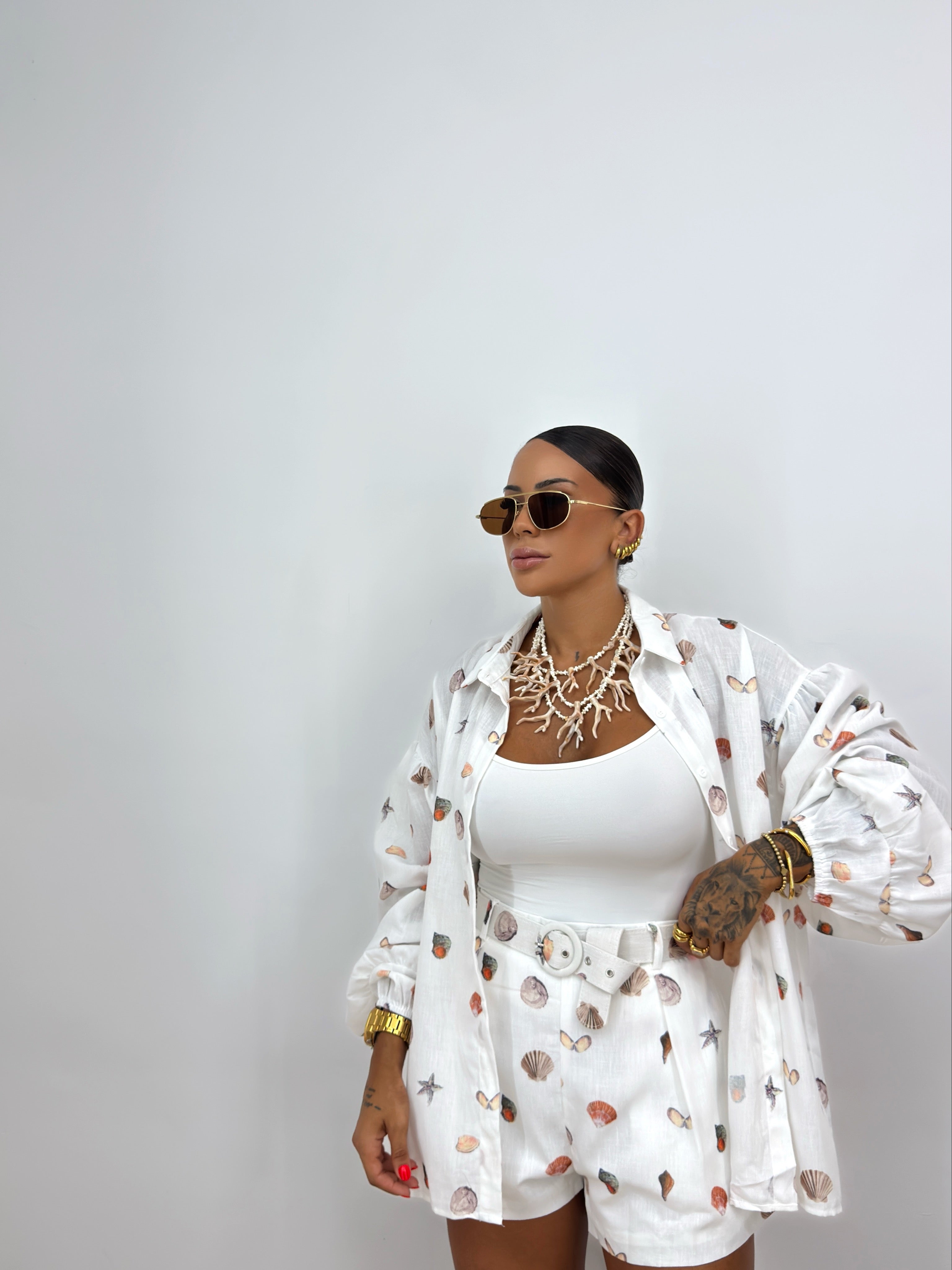 CAMISA OVER PREMIUM PURO LINO SEASHELL