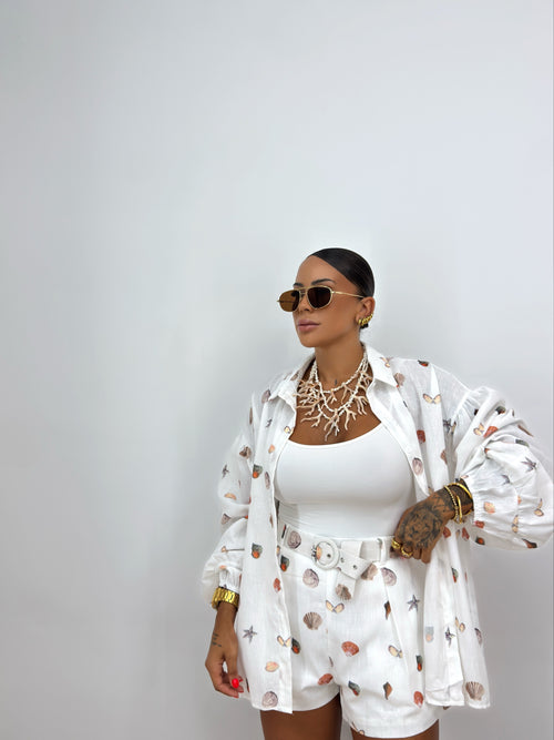 CAMISA OVER PREMIUM PURO LINO SEASHELL