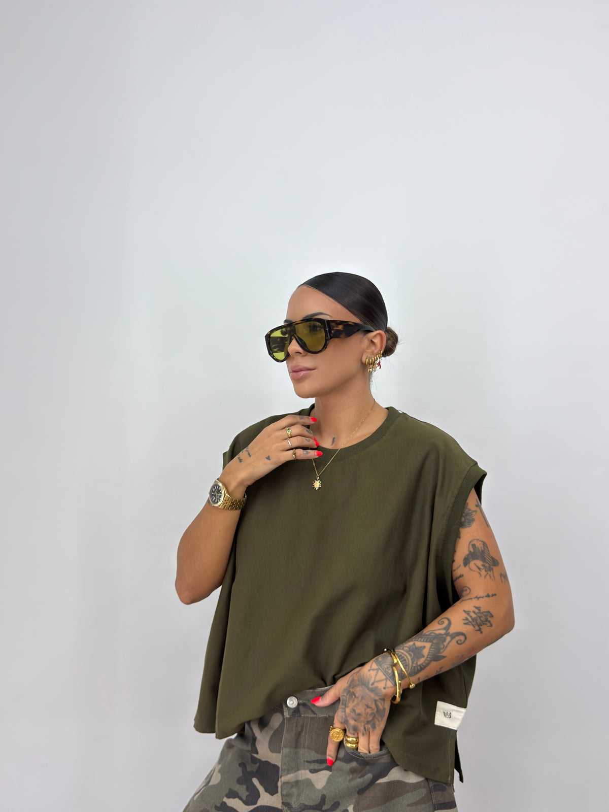 CAMISETA OVER GREEN ARMY