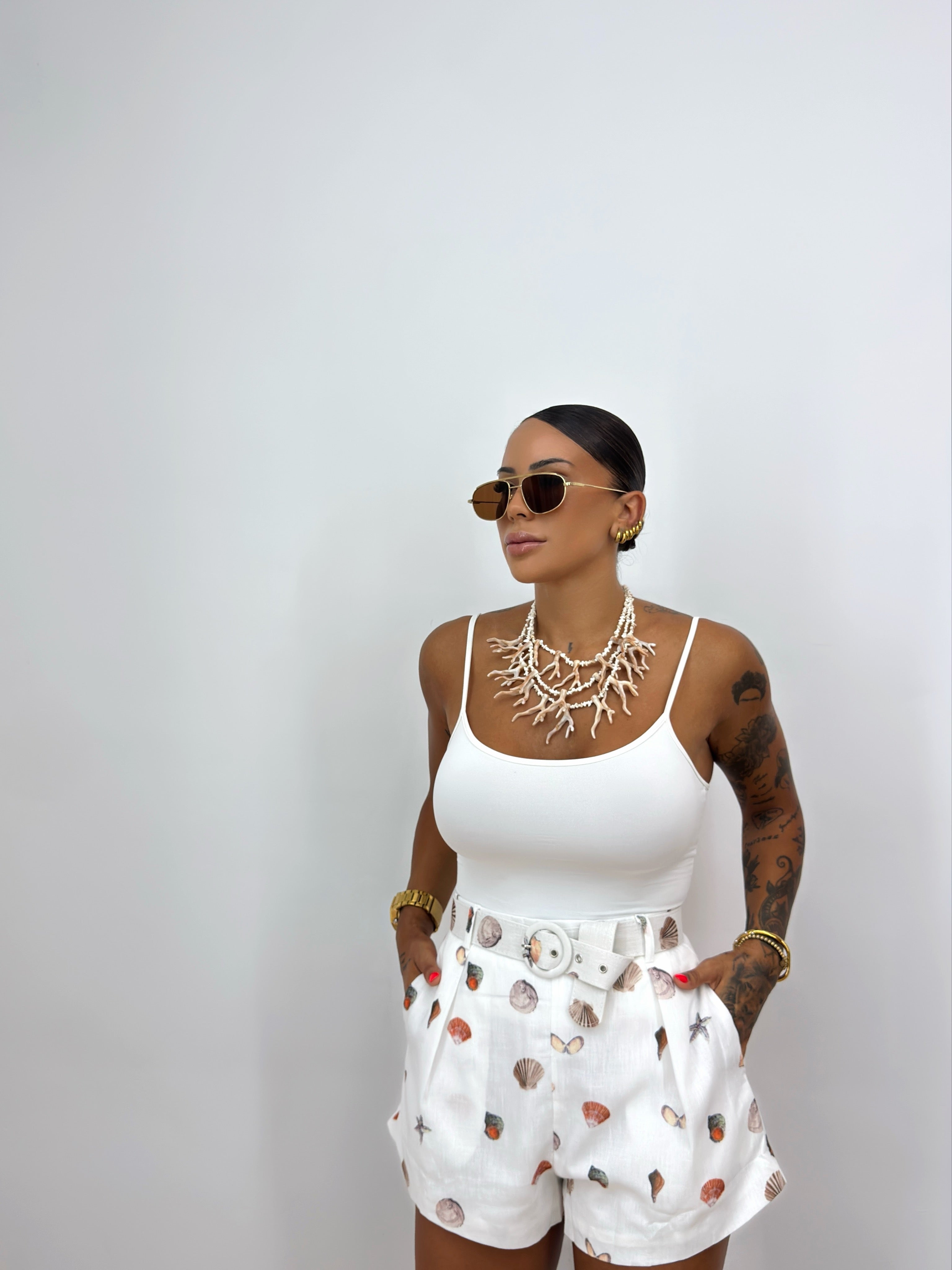 SHORT PREMIUM PURO LINO SEASHELL