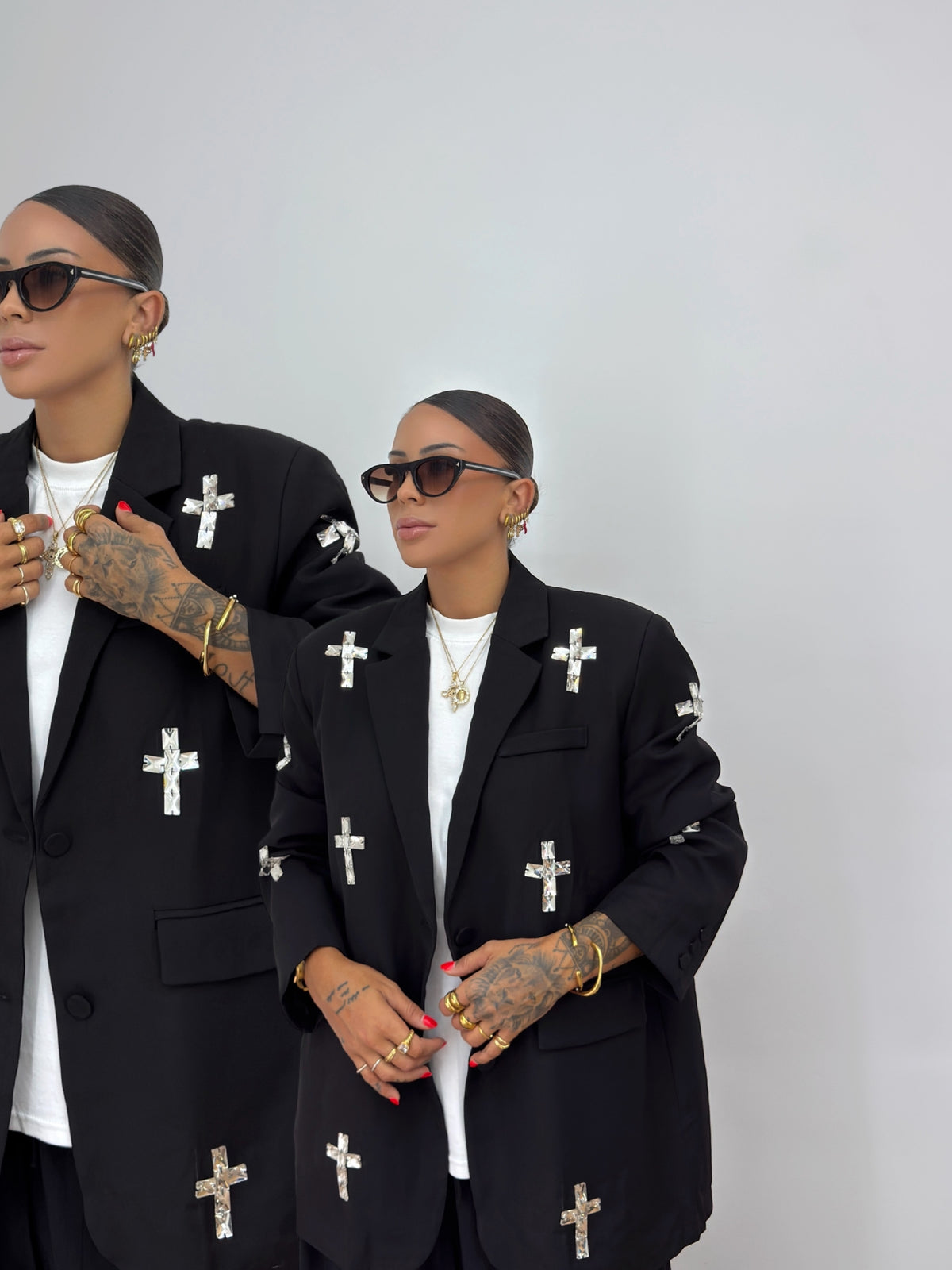 BLAZER OVER PREMIUM BLACK CROSS