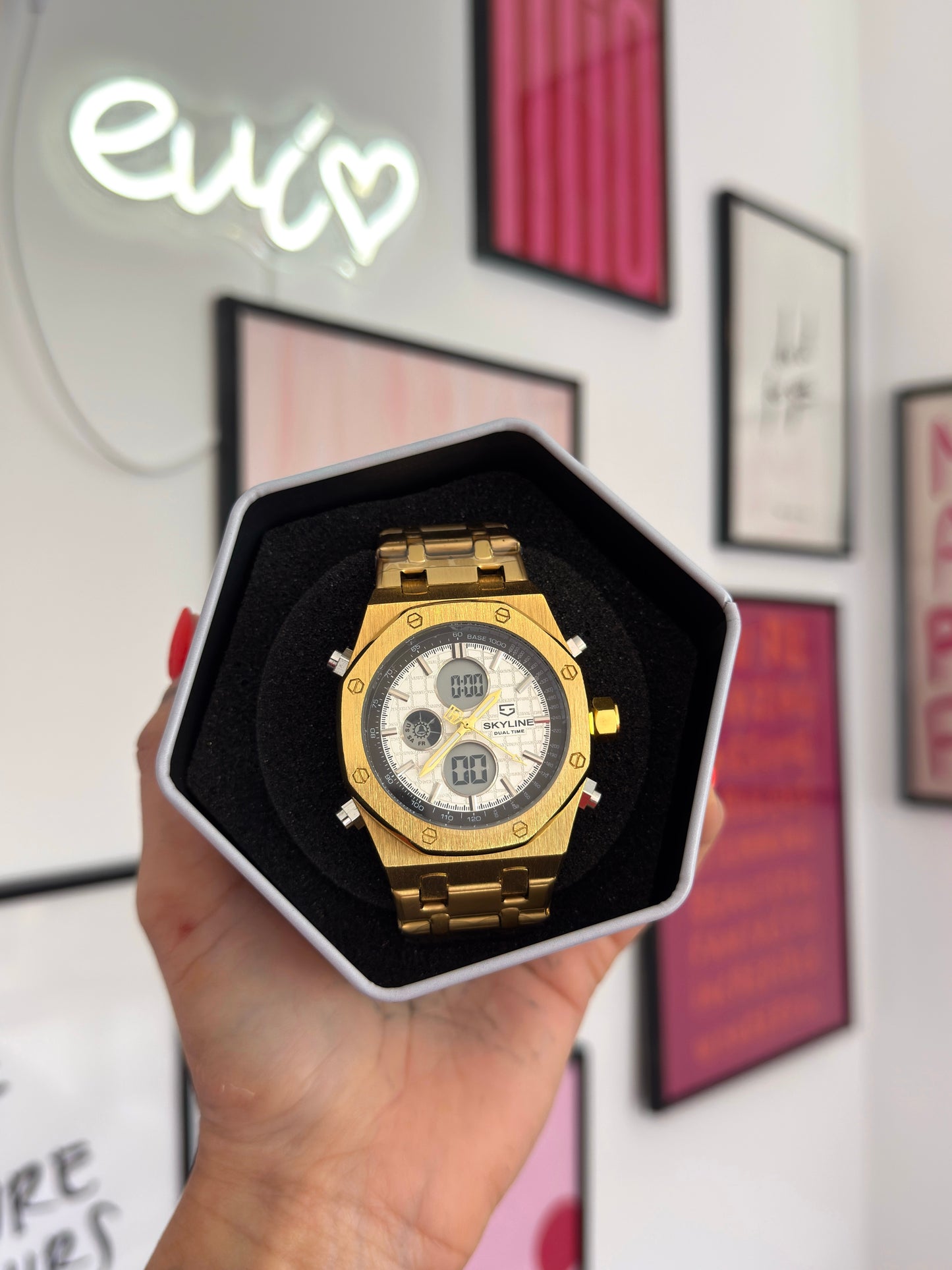 RELOJ UNISEX SKYLINE GOLD | WHITE