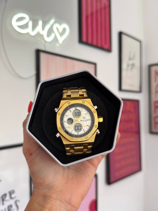 RELOJ UNISEX SKYLINE GOLD | WHITE