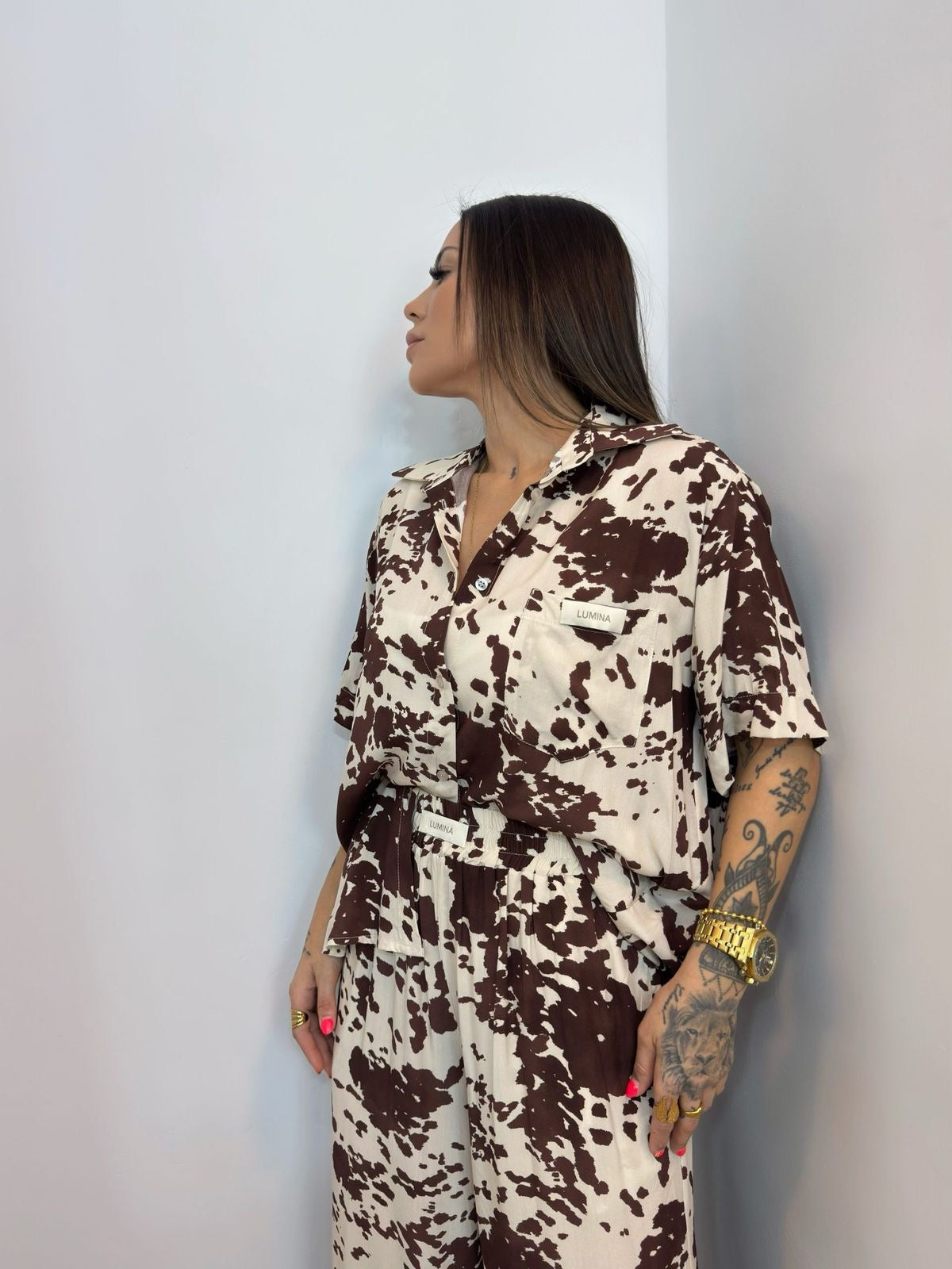 CAMISA LUMINA COW BROWN