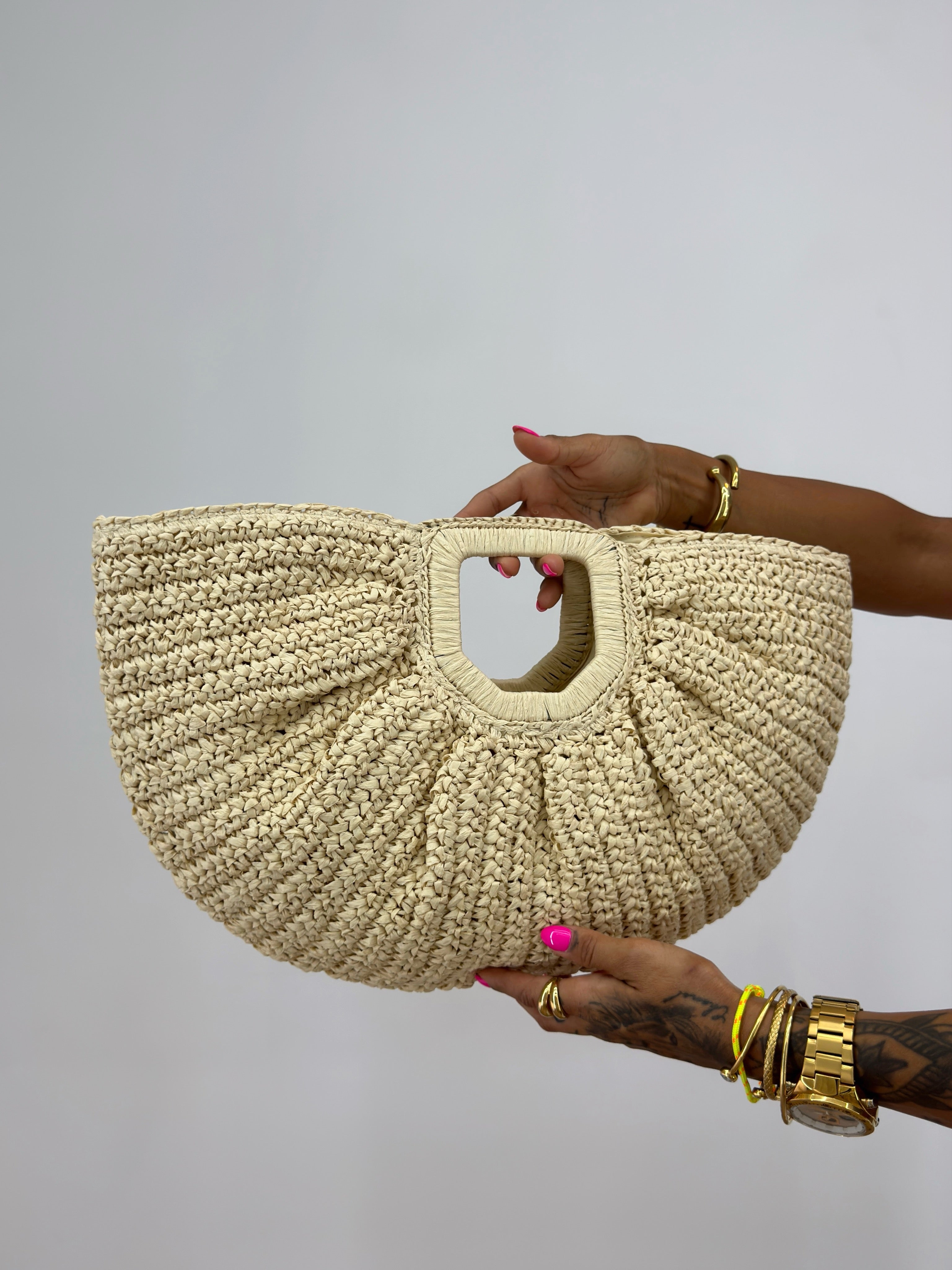 BOLSO DE MANO RAFIA