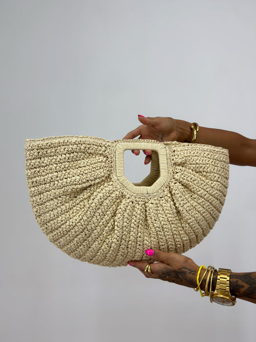 BOLSO DE MANO RAFIA