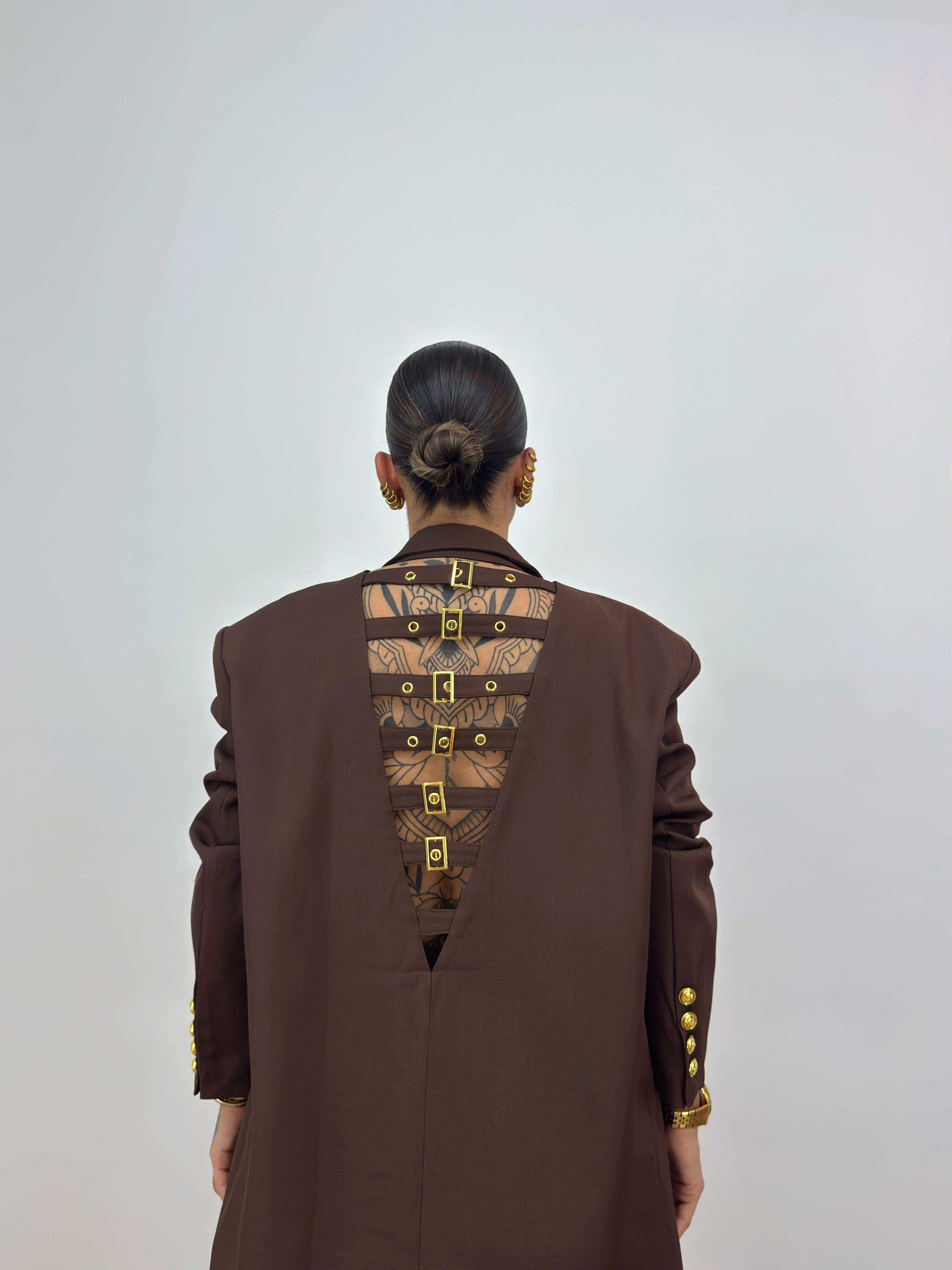 BLAZER OVER PREMIUM BUCKLE BROWN