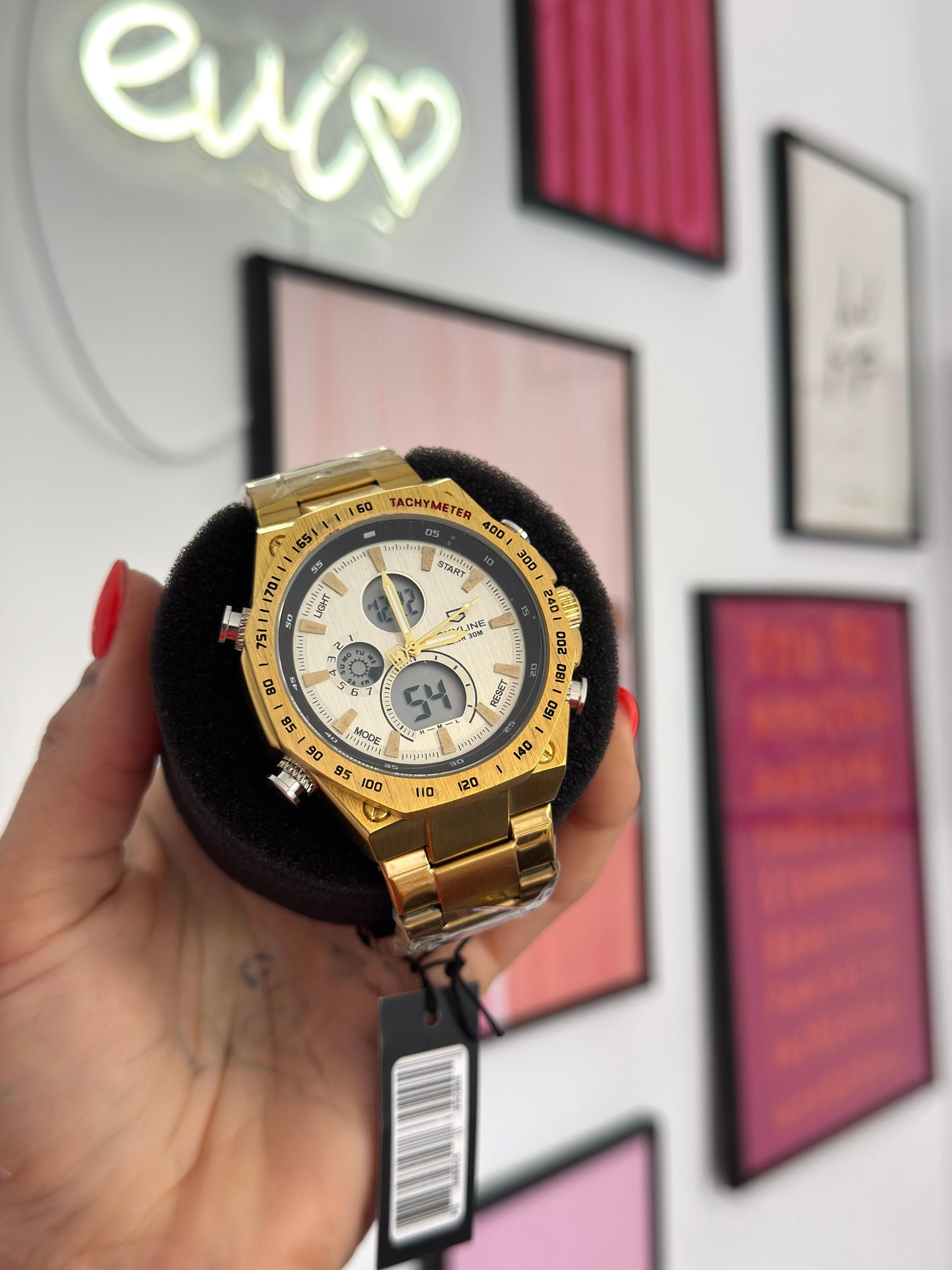 RELOJ UNISEX SKYLINE TACHYMETER GOLD | WHITE