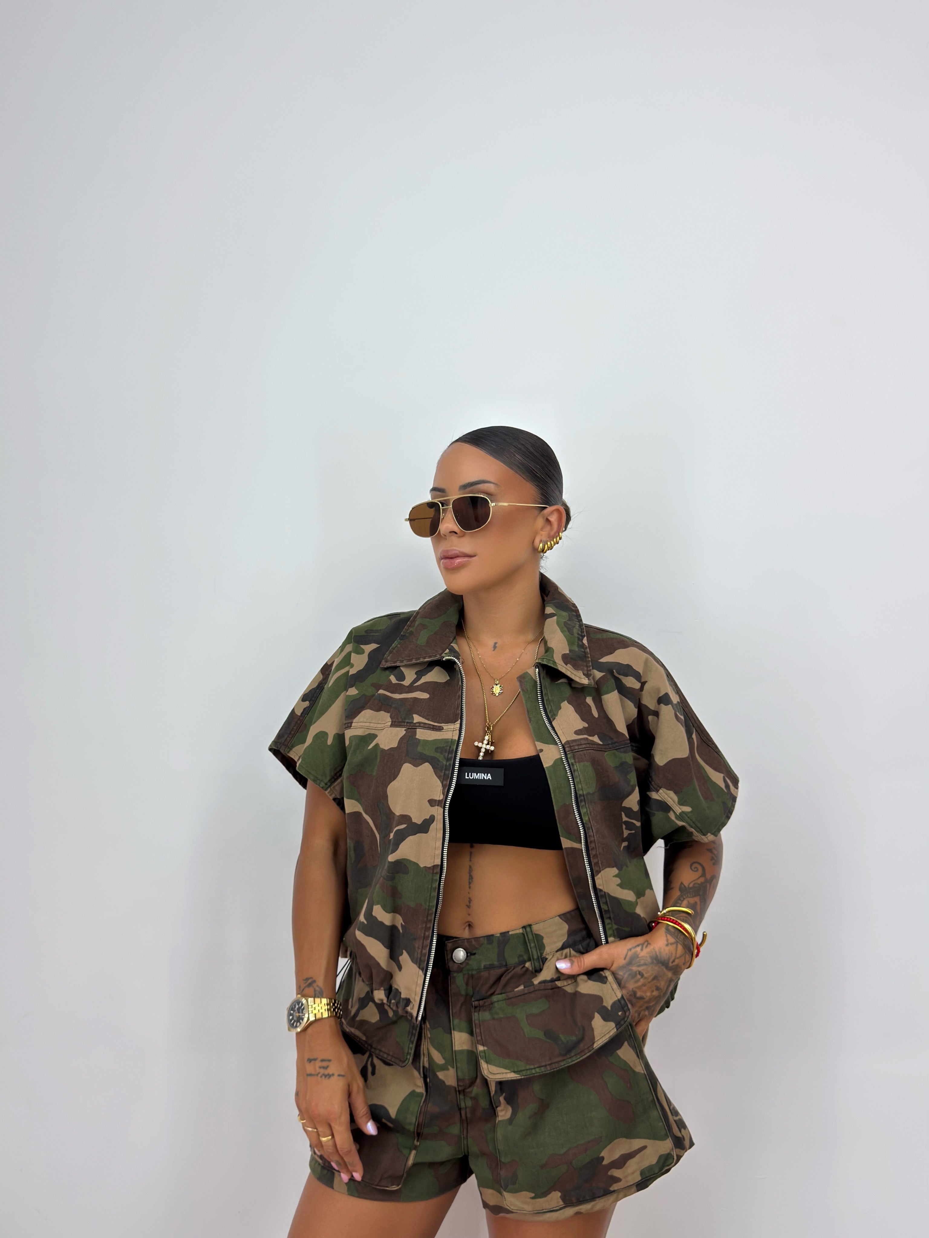 SHORT DENIM LUMINA CAMO