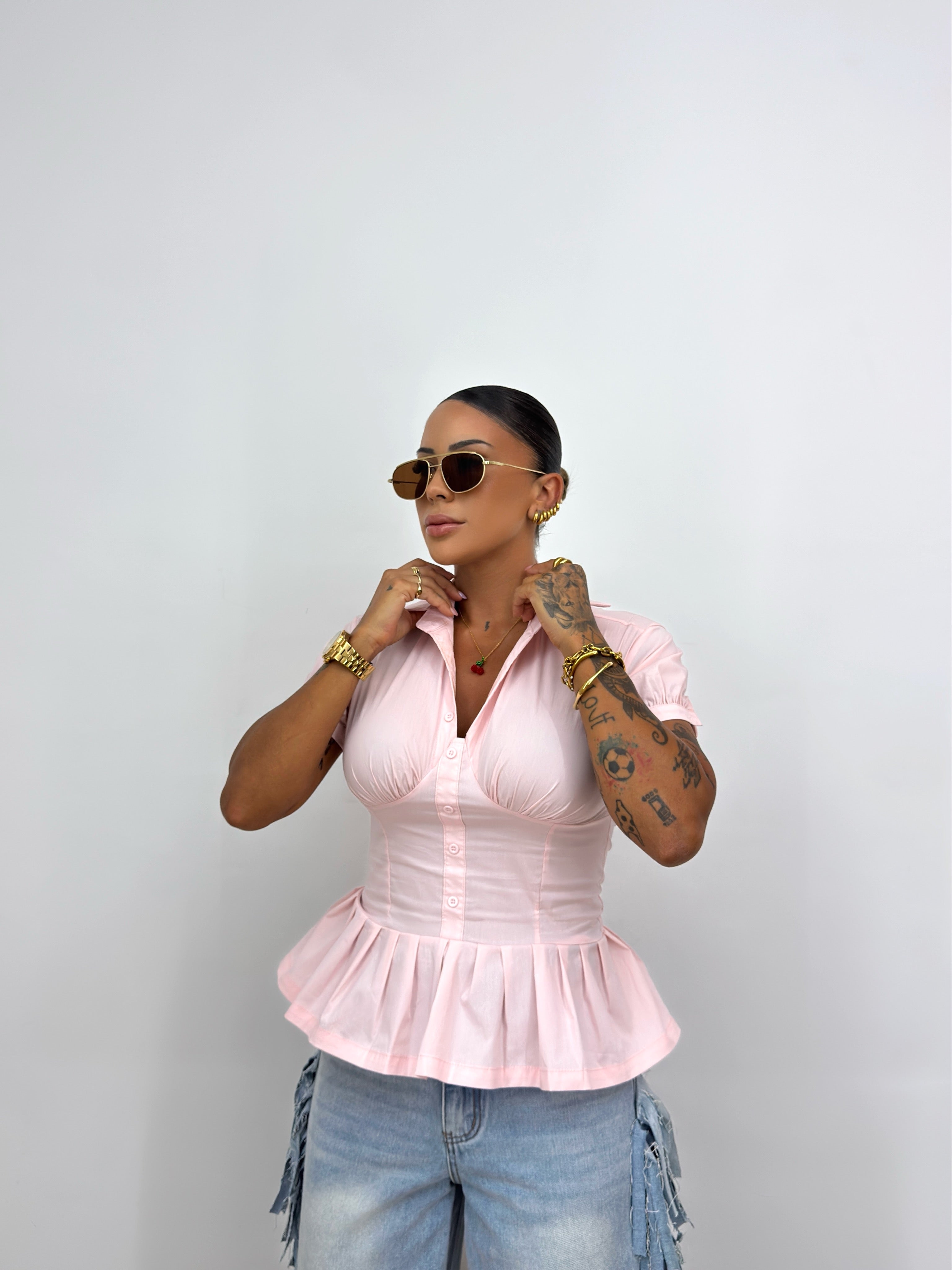 CAMISA PREMIUM ROSE PEPLUM
