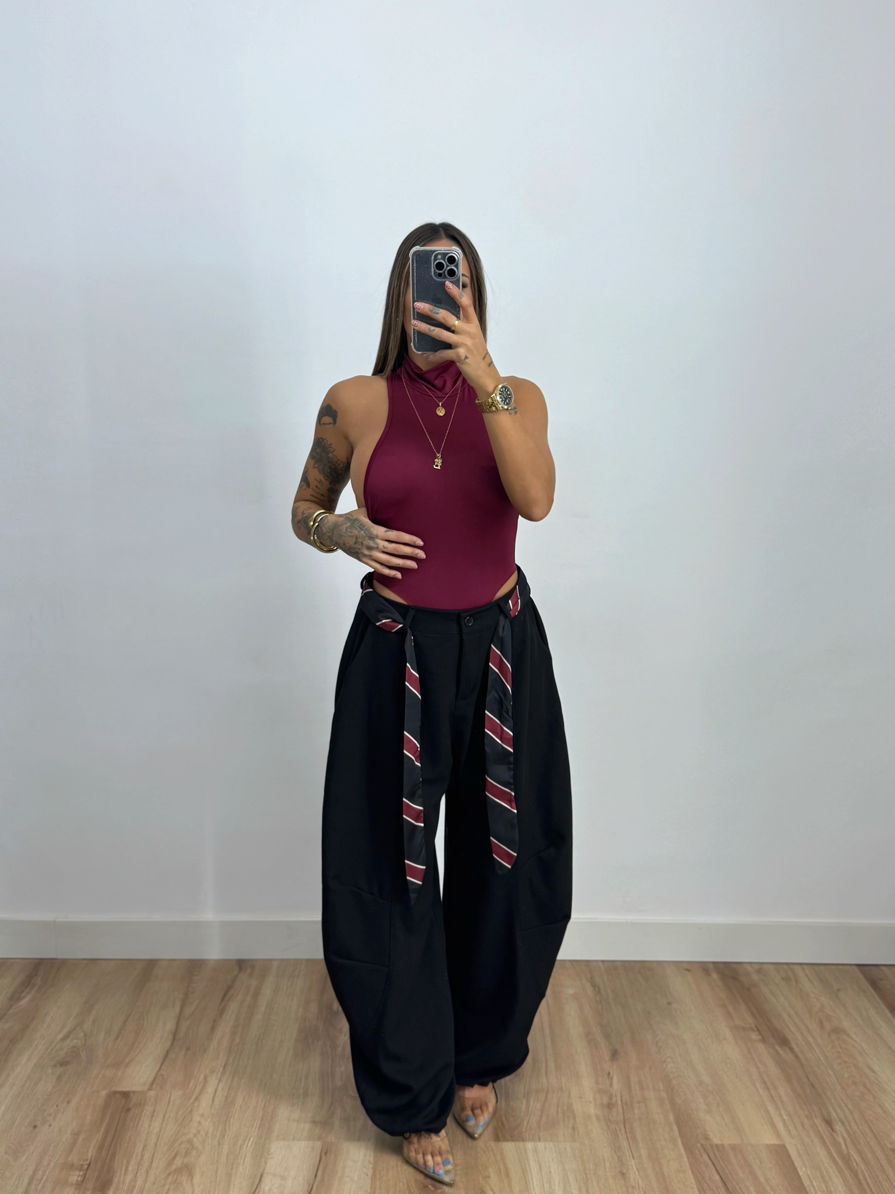 PANTALÓN BALLOON TIE BLACK